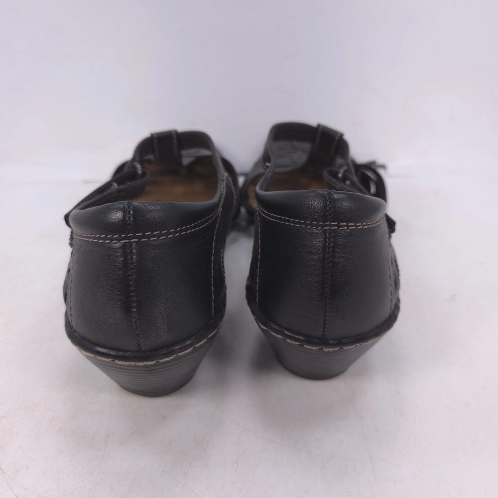 Clarks Leather Strap Heeled Casual Sandal Womens Size 8 13288 Black - Picture 3 of 10